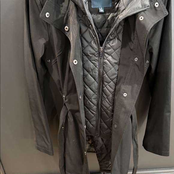 Nautica Women's Black Trench Coat with Hood - Picture 5 of 8